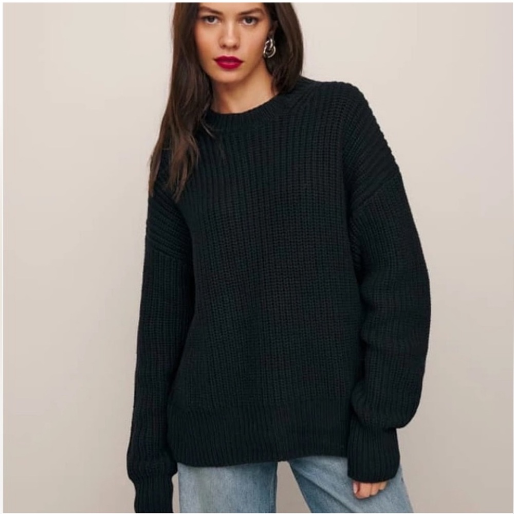 Reformation Black Sam Sweater